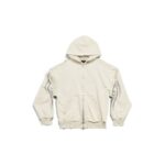 Y2k Regular Fit Zipped Hoodie for Men in Light Beige | Balenciaga