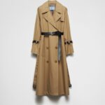 Double-breasted cotton twill trench coat | Prada